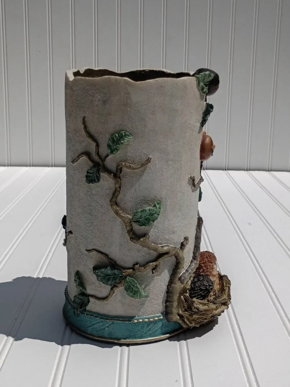Heavy Ceramic Bird Nest Vase 9